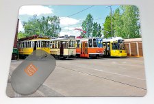 Mauspad: Gruppenbild Straßenbahnen der BVG Berlin damals und heute