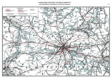 Karte der weiteren Umgebung Berlins m. Eisenbahnen & Wasserstraßen 1896