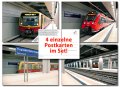 Postkartenset S-Bahn und Regionalbahn im Bahnhof...