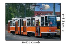 Kühlschrankmagnet: Straßenbahn Tatra Kt4d in BVB-Lackierung in Köpenick