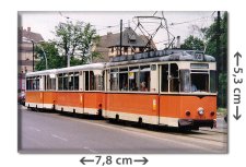K&uuml;hlschrankmagnet: Stra&szlig;enbahn Rekowagen in Berlin