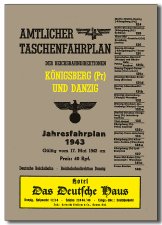 Amtlicher Taschenfahrplan Königsberg (Pr.) & Danzig 1943