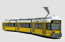Berliner Stra&szlig;enbahn Tram Bastelbogen H0 Typ GT6 Niederflurstra&szlig;enbahn