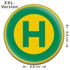 Symbol Verkehrszeichen Haltestelle | Runder XL-Kühlschrankmagnet