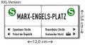 S-Bhf. Berlin Marx-Engels-Platz XXL-K&uuml;hlschrankmagnet, Historisches DDR Bahnhofsschild