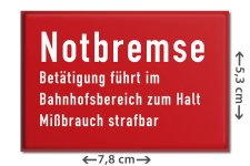 Schild "Notbremse" | Kühlschrankmagnet