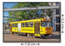 Straßenbahn Dresden Tatra T4D Abschiedsfahrt Schienenschleifwagen | Kühlschrankmagnet