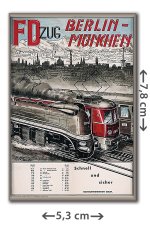 Werbeplakat Reichsbahn Fernschnellzug FD-Zug | Kühlschrankmagnet