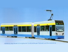 Tram Leipzig Niederflur-Gelenkzug NGTW 6 - Leoliner 1:87 - H0 Modell Bastelbogen