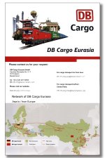 Eisenbahnkarte Eurasia Europa Asien von DB Cargo