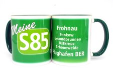 Meine S85 Linientasse Berliner S-Bahn Fototasse Kaffeetasse Frohnau ↔ Flughafen BER